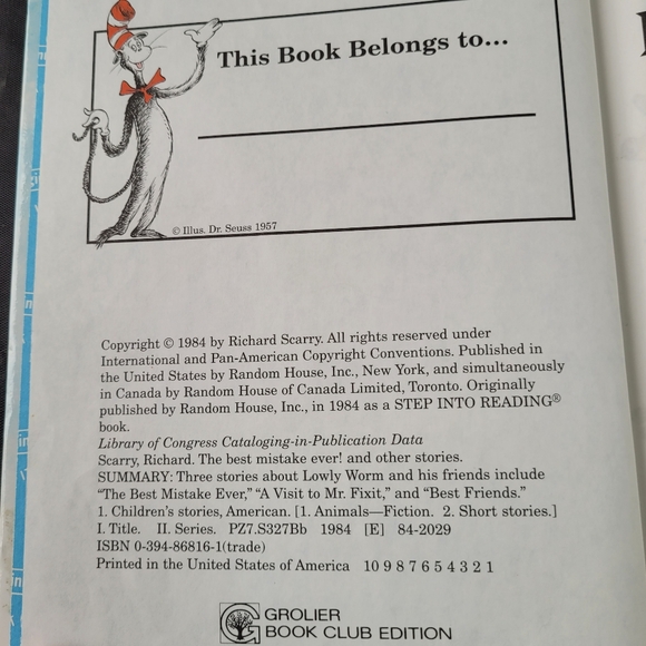 The Best Mistake Ever! And other stories by Richard Scarry-Hard Cover Book- 1984 - Picture 3 of 6